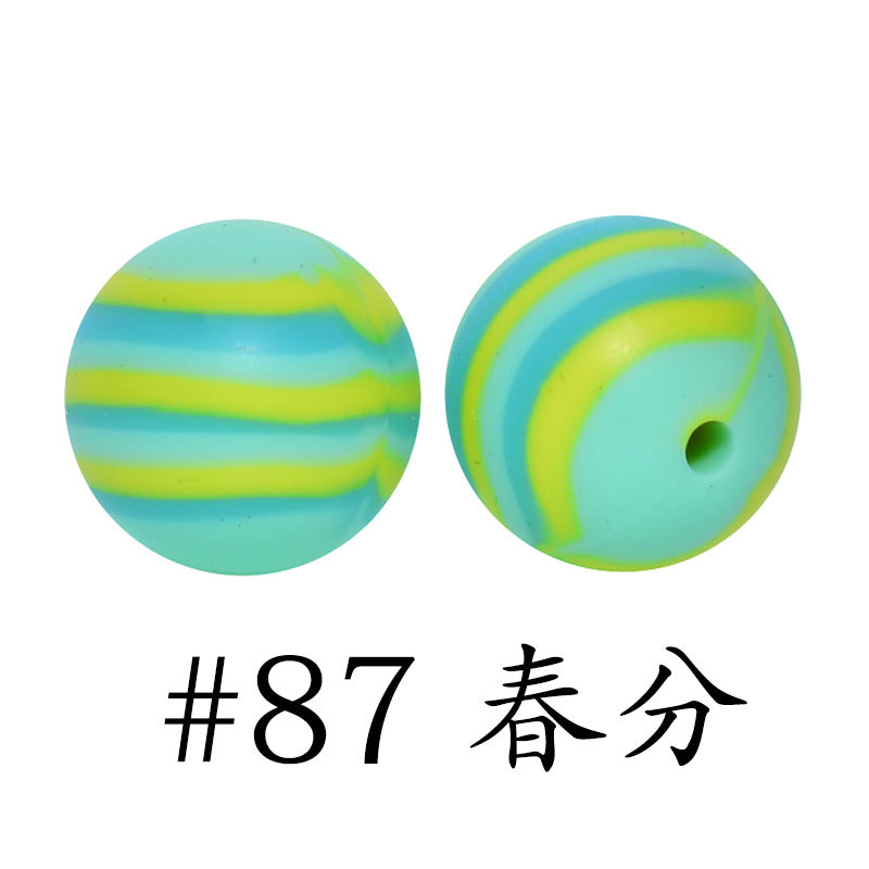 Wholesale 50pcs 16mm Print Silicone Beads Colorful Silicone Water Transfer Beads